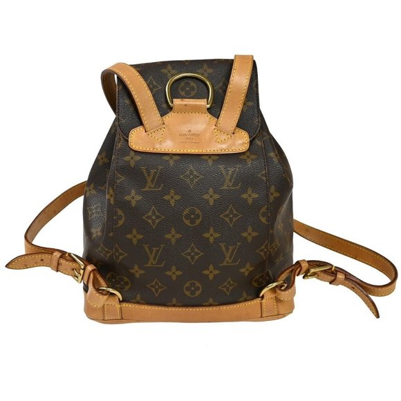LOUIS VUITTON Montsouris MM Backpack Bag Monogram Leather Brown - Picture 13 of 16